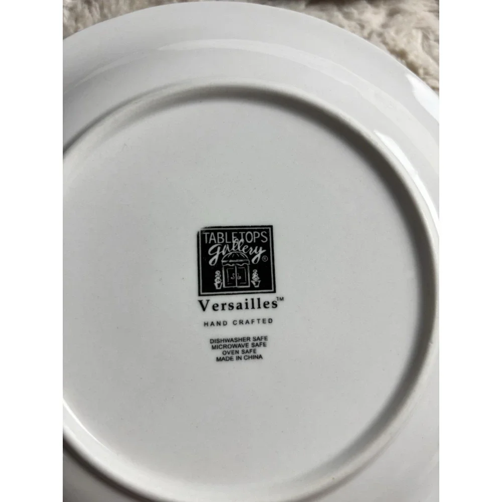 Tabletops‎ Gallery Versailles White Floral Embossed 4 Salad Dessert Plates 8